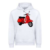 White classic italian vespa scooter Urban Hoodie - artisFamous