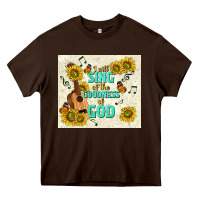 Chocolate Brown i will sing of the goodness of god Heavy Core Tee - TumblerDesignByShophia