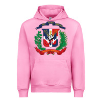Fuchsia Pink dominican republic flag national emblem republica dominicana t shirt Urban Hoodie - artisFamous