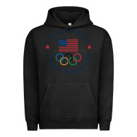 Pigment Black Olympic Rings Urban Hoodie - artisFamous