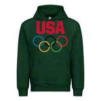 Forest Green Olympic Rings Urban Hoodie - artisFamous