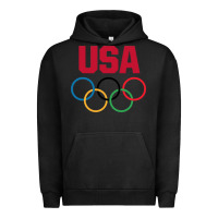 Pigment Black Olympic Rings Urban Hoodie - artisFamous