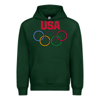 Forest Green Olympic Rings Urban Hoodie - artisFamous