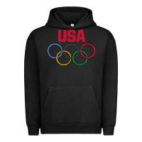 Pigment Black Olympic Rings Urban Hoodie - artisFamous