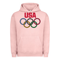 Pigment Salmon Olympic Rings Urban Hoodie - artisFamous
