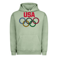 Pigment Oil Green Olympic Rings Urban Hoodie - artisFamous