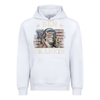 White Ben Drankin 4th of July Patriotic Funny T-Shirt Urban Hoodie - artisFamous