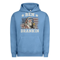 Pigment Pebble Blue Ben Drankin 4th of July Patriotic Funny T-Shirt Urban Hoodie - artisFamous