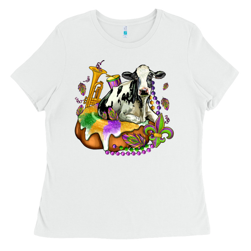 Holstein Mardi Gras Ladies Tee by OliviaCreatesArt | Teevron