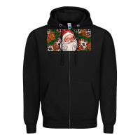 Black christmas with santa Zipper Hoodie - AdoDesignShop