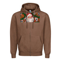 Chestnut christmas with santa Zipper Hoodie - AdoDesignShop