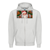 Dove Grey christmas with santa Zipper Hoodie - AdoDesignShop