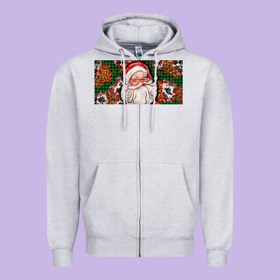 Christmas With Santa Zipper Hoodie Designed By Adodesignshop
