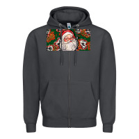 Smoke christmas with santa Zipper Hoodie - AdoDesignShop