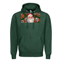 Sports Green christmas with santa Zipper Hoodie - AdoDesignShop