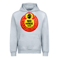 Heather Grey red horse Urban Hoodie - artisFamous