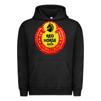 Pigment Black red horse Urban Hoodie - artisFamous