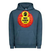 Pigment Midnight Navy red horse Urban Hoodie - artisFamous