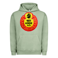 Pigment Oil Green red horse Urban Hoodie - artisFamous