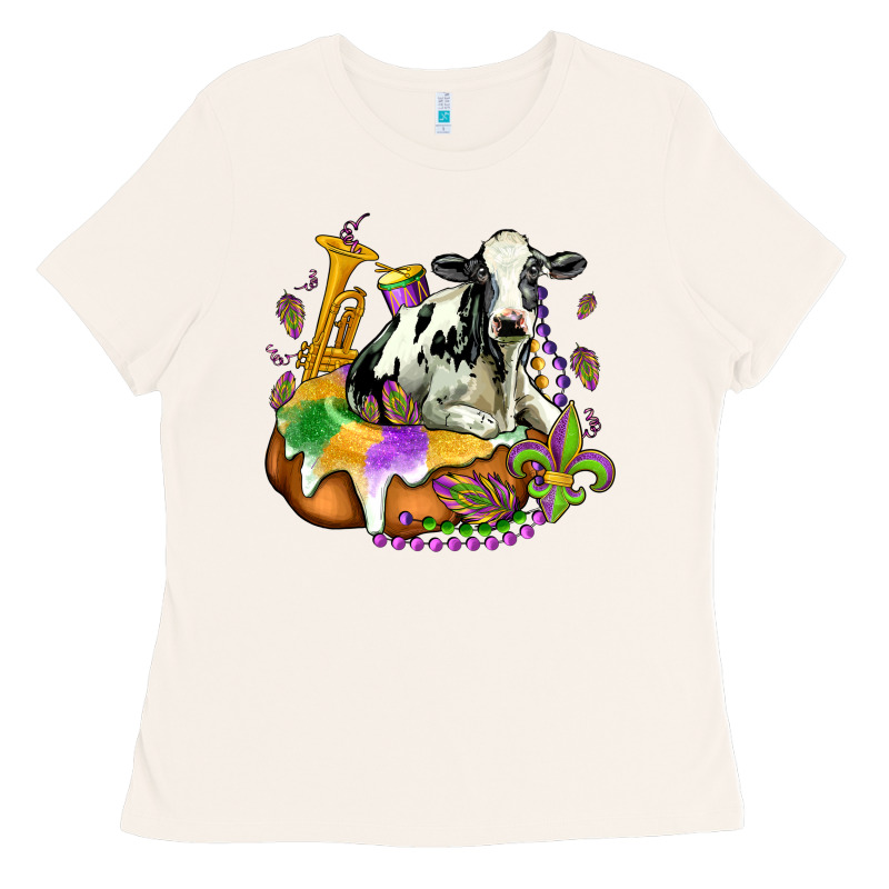 Holstein Mardi Gras Ladies Tee by OliviaCreatesArt | Teevron