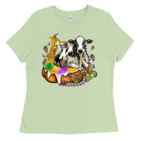 Matcha holstein mardi gras Ladies Tee - OliviaCreatesArt