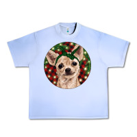 Grape Ice Christmas Chihuahua With Buffalo Plaid Urban Heavy Tee - RanaPortraitStore