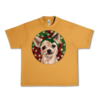 Peanut Butter Christmas Chihuahua With Buffalo Plaid Urban Heavy Tee - RanaPortraitStore