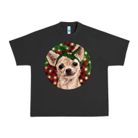Pigment Black Christmas Chihuahua With Buffalo Plaid Urban Heavy Tee - RanaPortraitStore