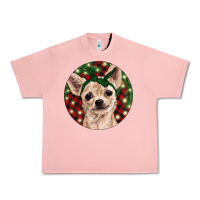 Salmon Christmas Chihuahua With Buffalo Plaid Urban Heavy Tee - RanaPortraitStore