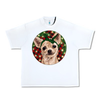 White Christmas Chihuahua With Buffalo Plaid Urban Heavy Tee - RanaPortraitStore