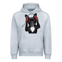 Heather Grey french bulldog dj style Urban Hoodie - artisFamous