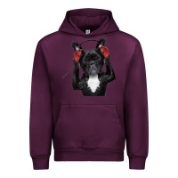 Mauve Wine french bulldog dj style Urban Hoodie - artisFamous