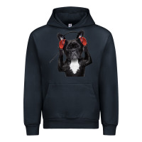 Navy french bulldog dj style Urban Hoodie - artisFamous