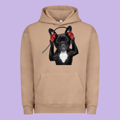 French Bulldog Dj Style Urban Hoodie Designed By Artisfamous