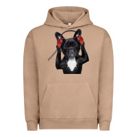 Pigment Burro french bulldog dj style Urban Hoodie - artisFamous