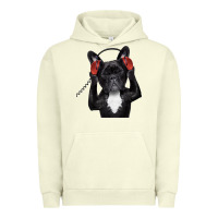 Pigment Pistachio french bulldog dj style Urban Hoodie - artisFamous