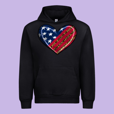 Leopard With American Flag Urban Hoodie Designed By Ranaportraitstore