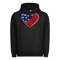 Pigment Black leopard with american flag Urban Hoodie - RanaPortraitStore