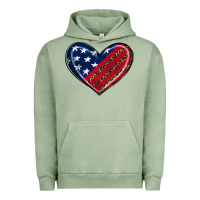 Pigment Oil Green leopard with american flag Urban Hoodie - RanaPortraitStore