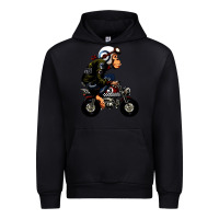 Black monkey bike cartoon Urban Hoodie - artisFamous