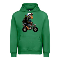 Emerald monkey bike cartoon Urban Hoodie - artisFamous
