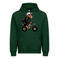 Forest Green monkey bike cartoon Urban Hoodie - artisFamous