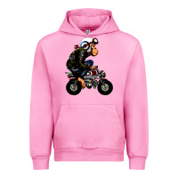 Fuchsia Pink monkey bike cartoon Urban Hoodie - artisFamous