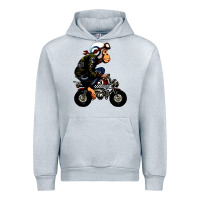Heather Grey monkey bike cartoon Urban Hoodie - artisFamous