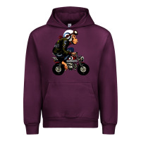Mauve Wine monkey bike cartoon Urban Hoodie - artisFamous