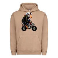Pigment Burro monkey bike cartoon Urban Hoodie - artisFamous