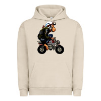 Pigment French Oak monkey bike cartoon Urban Hoodie - artisFamous