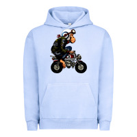 Pigment Grape Ice monkey bike cartoon Urban Hoodie - artisFamous