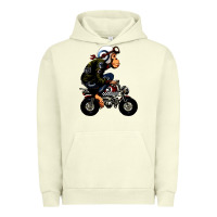 Pigment Pistachio monkey bike cartoon Urban Hoodie - artisFamous