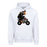 White monkey bike cartoon Urban Hoodie - artisFamous